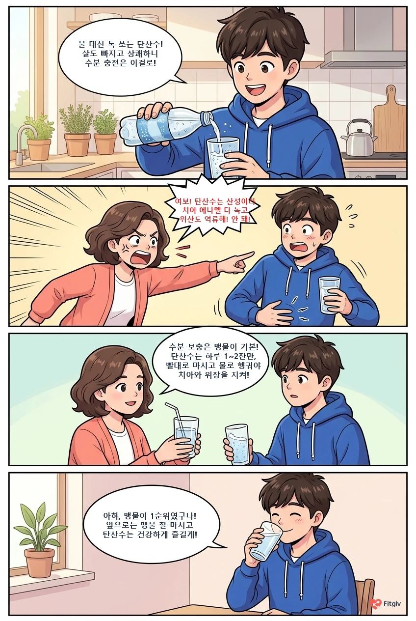 탄산수는 일반 물처럼 수분 섭취에 도움이 될까?