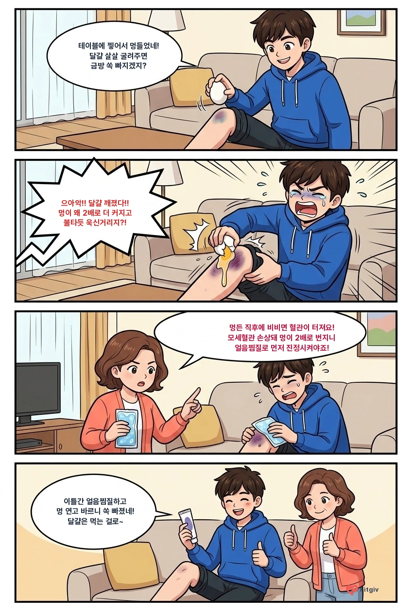 멍든 자리에 달걀을 굴리면 멍이 빠질까? 혈관 파열을 부추기는 위험한 마사지